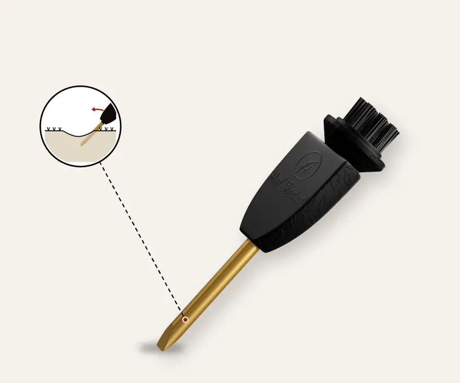 Brass prong repairing a pitch mark